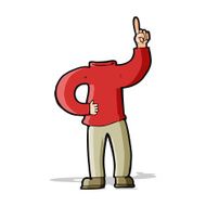 cartoon headless body with raised hand N4