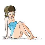 cartoon woman in swimsuit N4