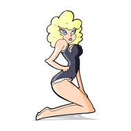 cartoon pin-up woman N5