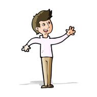 Cartoon Man Waving N21