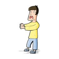 cartoon terrified man N136