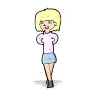 cartoon happy woman N125