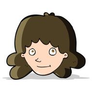 cartoon happy female face N82