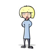 cartoon curious woman N28