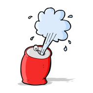 cartoon fizzing soda can N16