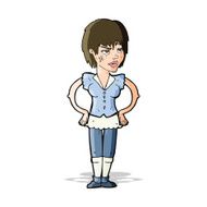 cartoon tough woman with hands on hips N5