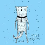Painted unhappy cat