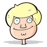 cartoon happy boy&#039;s face N8