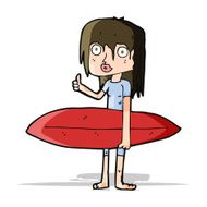 Cartoon Surfer Girl N13