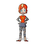 cartoon woman with heavy tattoos N4