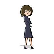 cartoon woman in trench coat N14