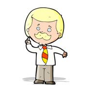 cartoon newsreader man with idea N4