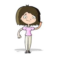 Cartoon Woman Waving N152