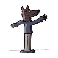 cartoon waving wolf N8