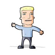 cartoon waving stressed man N4