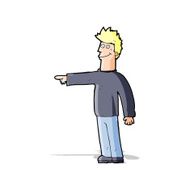 cartoon happy pointing man N8