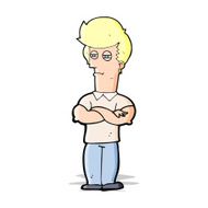 cartoon man with folded arms N14