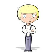 cartoon staring boy with folded arms N4