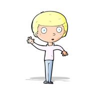 cartoon waving boy N9