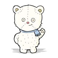 cute cartoon polar bear waving N2