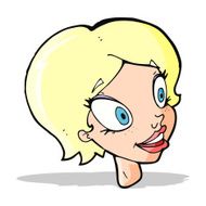 cartoon pretty female face N36