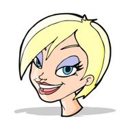 cartoon pretty female face N37