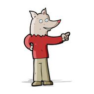 cartoon wolf man pointing N6