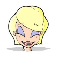 cartoon pretty female face N38