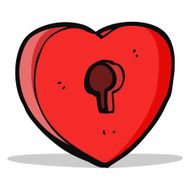 cartoon heart with keyhole N11