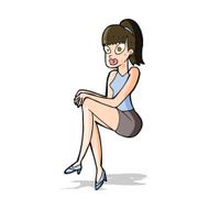 cartoon pretty woman N128