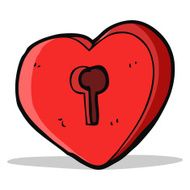 cartoon heart with keyhole N12