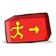cartoon exit sign N8