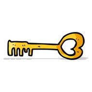 cartoon heart shaped key N9