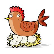 cartoon hen on eggs N4