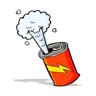 cartoon fizzing soda can N17