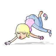 cartoon woman floating N4