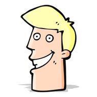 cartoon grinning man N42