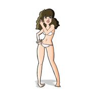 cartoon pretty woman in bikini N5
