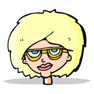 cartoon woman wearing spectacles N22