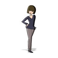 cartoon pretty woman N131