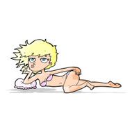 cartoon woman posing in underwear N5