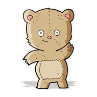 cartoon waving teddy bear N23