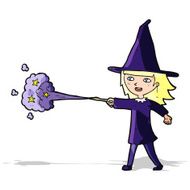 cartoon witch girl casting spell N8