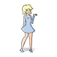 cartoon pretty woman in dress N22