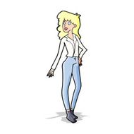 cartoon pretty woman N135