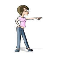 cartoon woman pointing N105