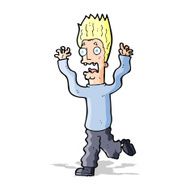 cartoon terrified man N139