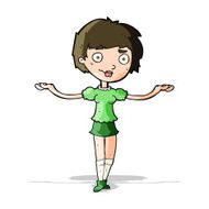 cartoon woman spreading arms N5