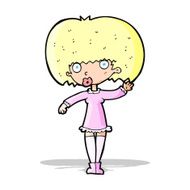 cartoon waving girl N5