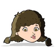 cartoon pretty female face N39
